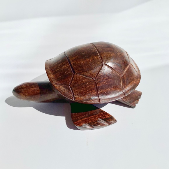 Hand Carved Solid Wood Sea Turtle